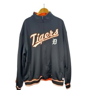 STITCHES Detroit Tigers Jacket Men’s 2XL | Black & Orange| Varsity Vibes
